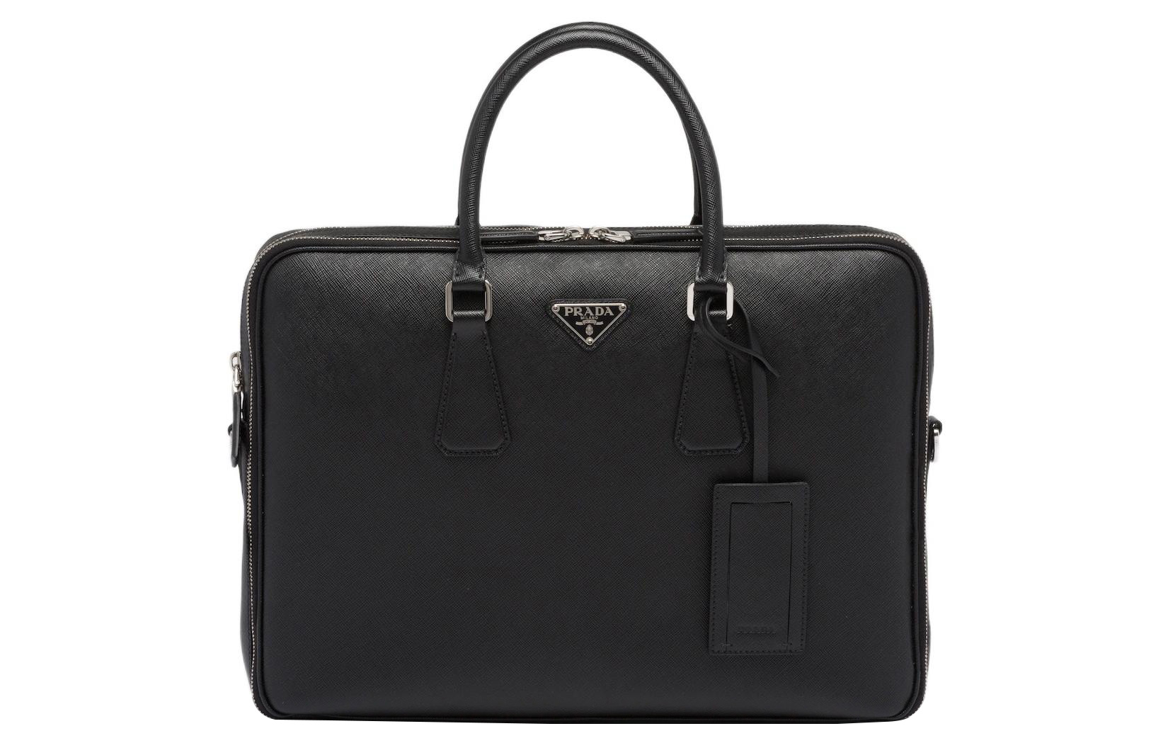 

PRADA Портфель мужской из сафьяновой кожи, черный