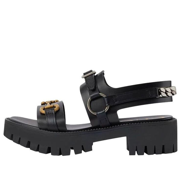 Сандалии sandal with horsebit 'black' Gucci, черный