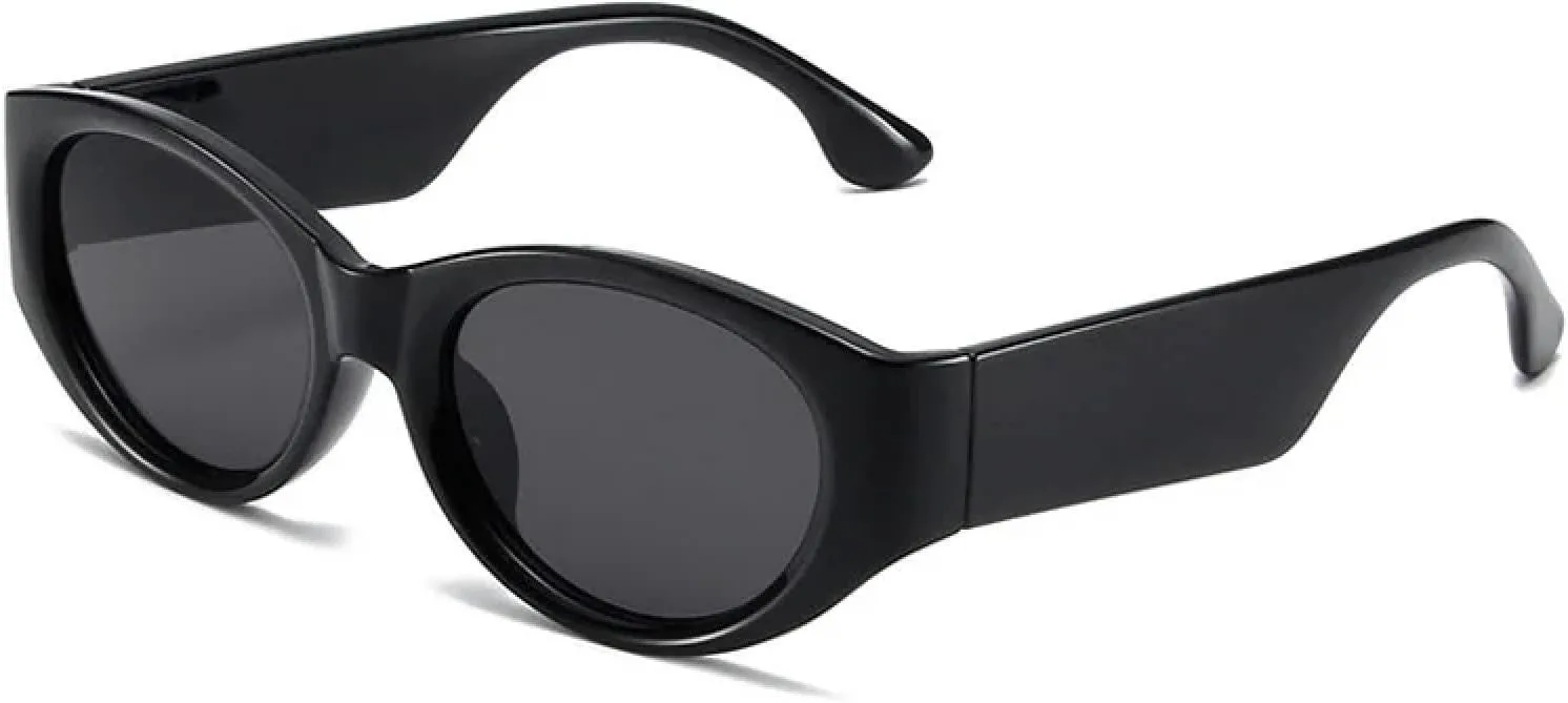 

Солнцезащитные очки «кошачий глаз» для женщин и мужчин, винтажные, конфетные цвета, защита от УФ-излучения UV400, панк, толстая оправа UATXTAU, Black-black