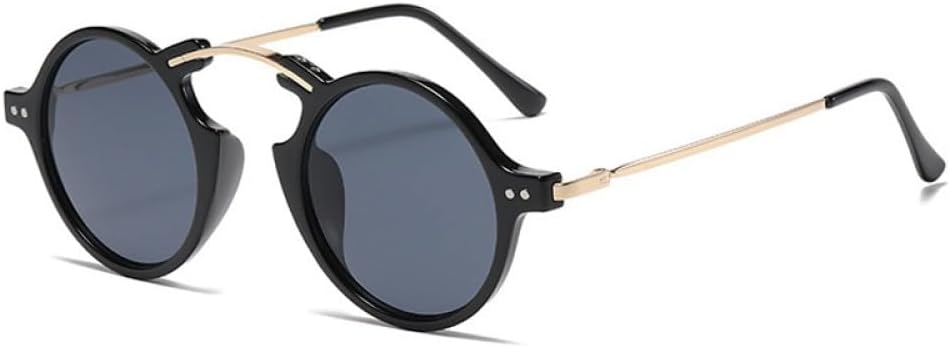 

Уникальные солнцезащитные очки с одинарной перемычкой, маленькие круглые, для женщин; роскошные солнцезащитные очки с градиентным переходом для мужчин; винтажные очки из сплава, защита от УФ-излучения UV400 generic, Gold Gray