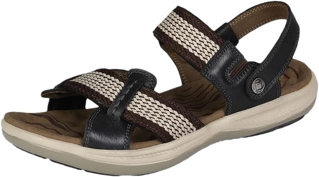 

Мужские повседневные сандалии из натуральной коровьей кожи для улицы и пляжа, дышащие, в стиле гладиаторов, с удобной посадкой Generic, черный