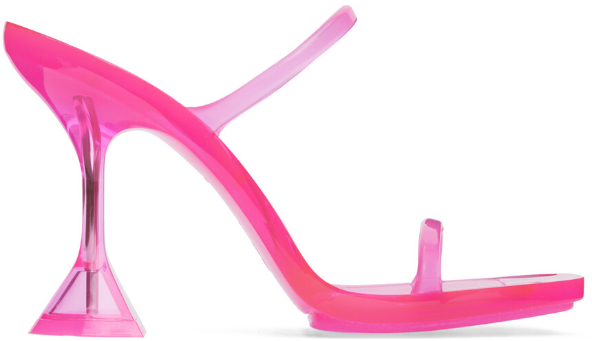 Розовые босоножки Brito Slipper на каблуке Amina Muaddi