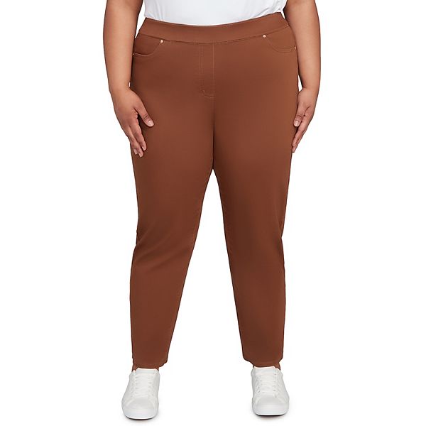 

Брюки Allure с карманами спереди, средняя длина, Plus size Alfred Dunner, Whiskey