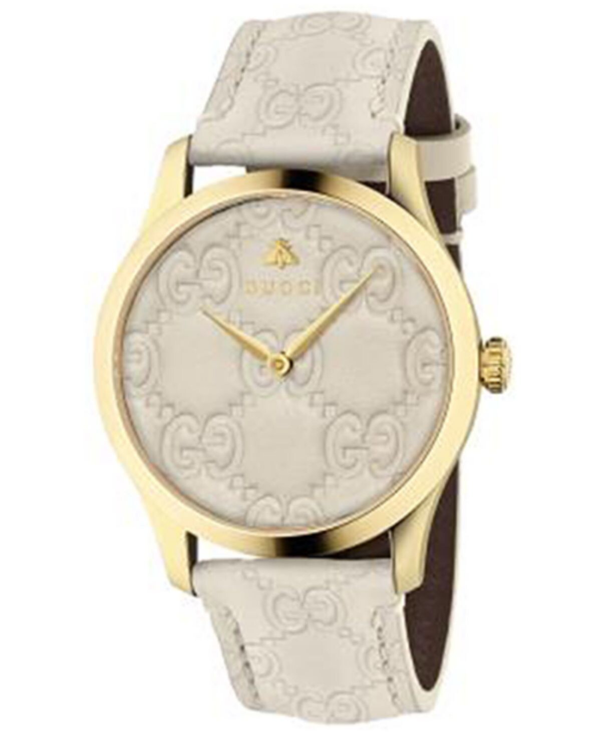 

Часы унисекс, швейцарские часы G-Timeless Mystic с белым кожаным ремешком, 38 мм Gucci