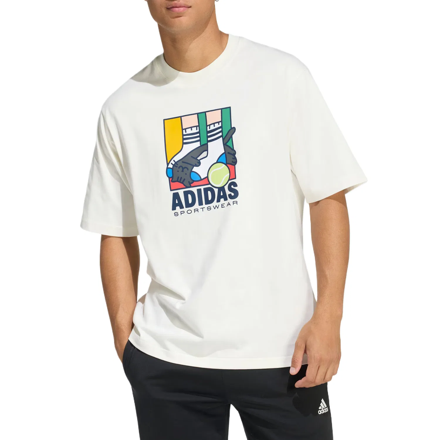 Футболка мужская Jade White с круглым вырезом Adidas — фото 3