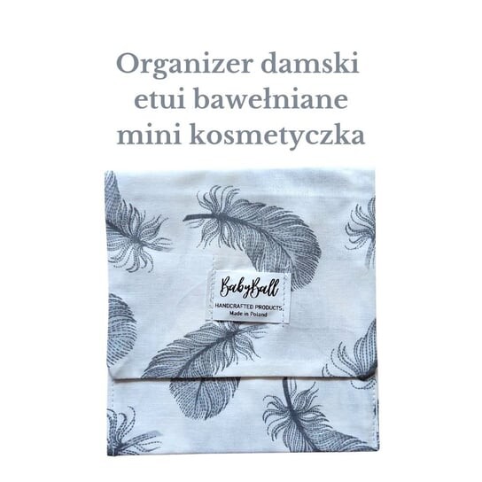 

Женская мини-косметичка, хлопковый чехол, разноцветные ПЕРО, BabyBall, серый