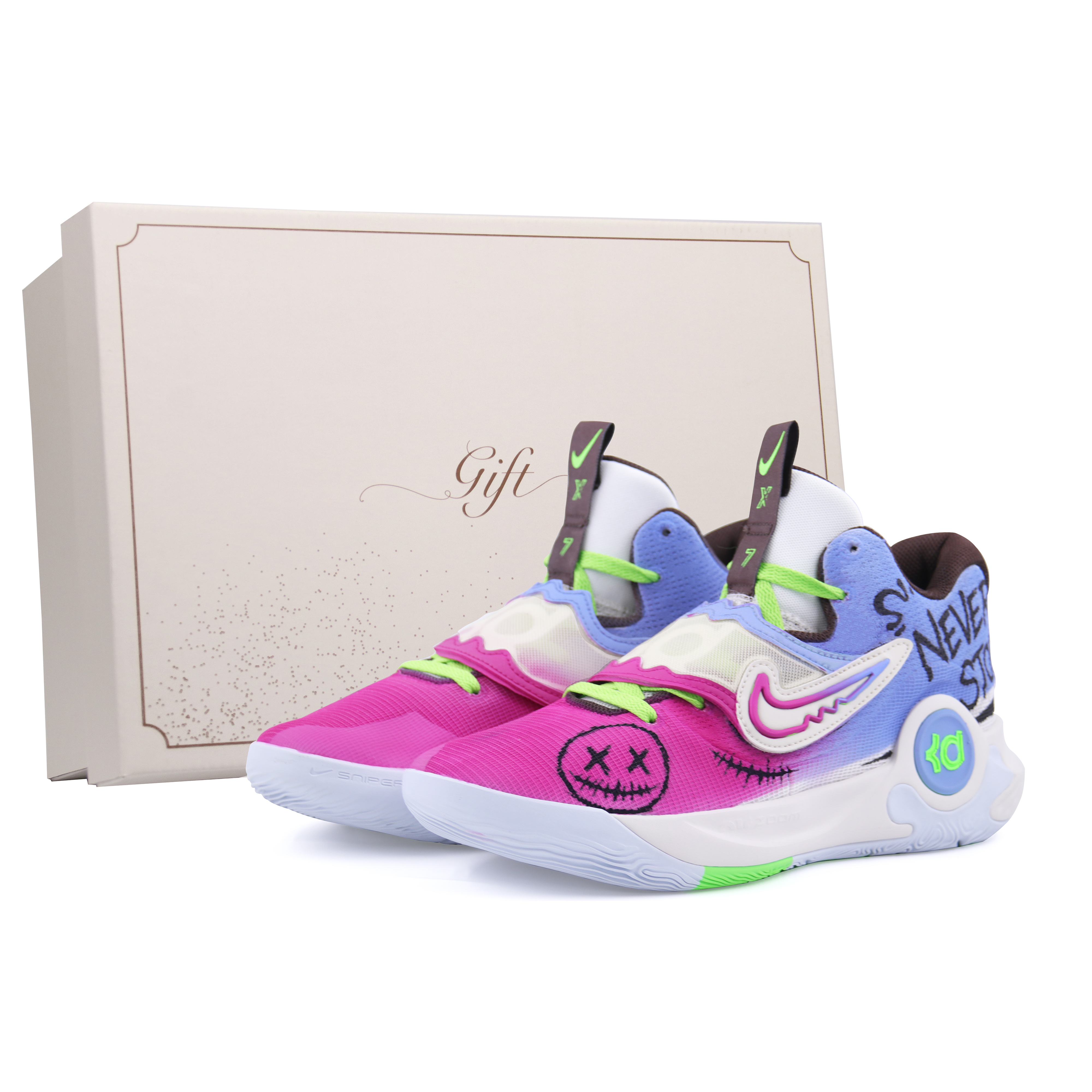 

Nike Баскетбольные кроссовки KD Trey 5 X с амортизацией и износостойким покрытием, низкие, мужские, розовые
