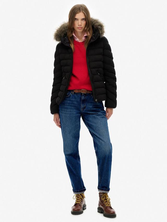 Куртка Fuji с капюшоном из искусственного меха и утеплителем Superdry, Black — фото 3