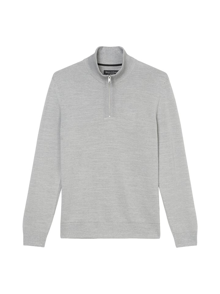 

Пуловер Marc O'Polo Troyer regular, цвет silver gray melange