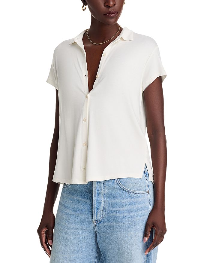 

Топ с плиссировкой на спине Majestic Filatures, слоновая кость/кремовый