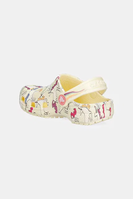 Сланцы детские Classic Unicorn Graphic Clog Crocs, желтый — фото 3