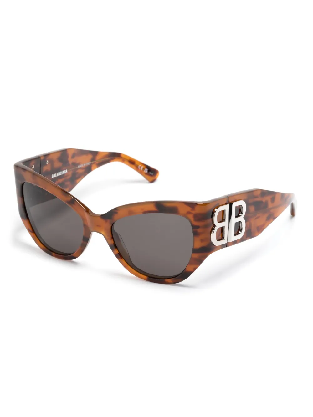 Солнцезащитные очки в оправе 'кошачий глаз' с логотипом Balenciaga Eyewear, коричневый — фото 2
