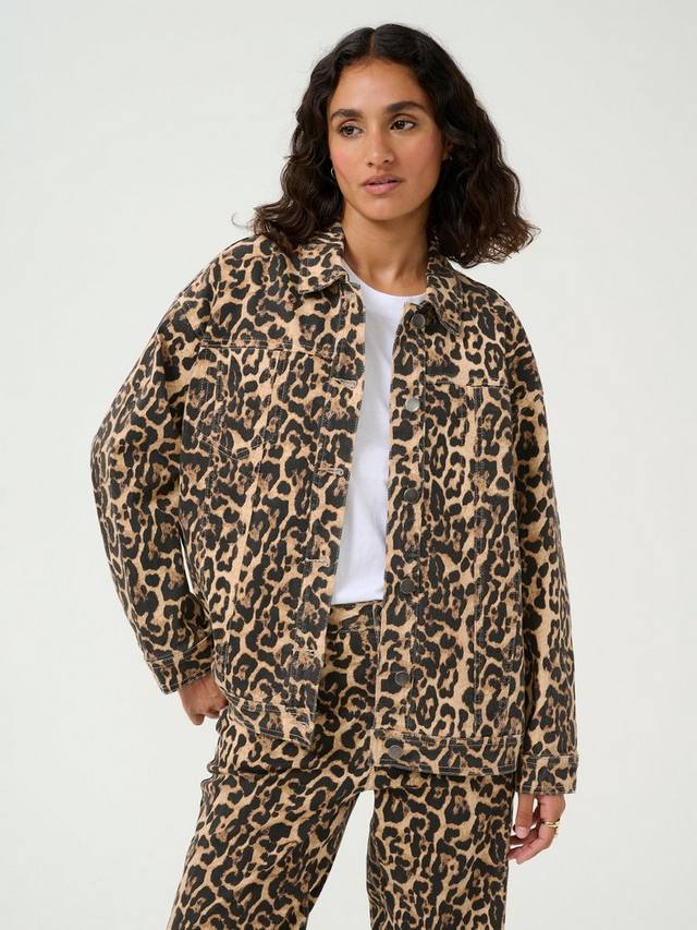 

Джинсовая куртка leonora с леопардовым принтом KAFFE, цвет Leopard Print