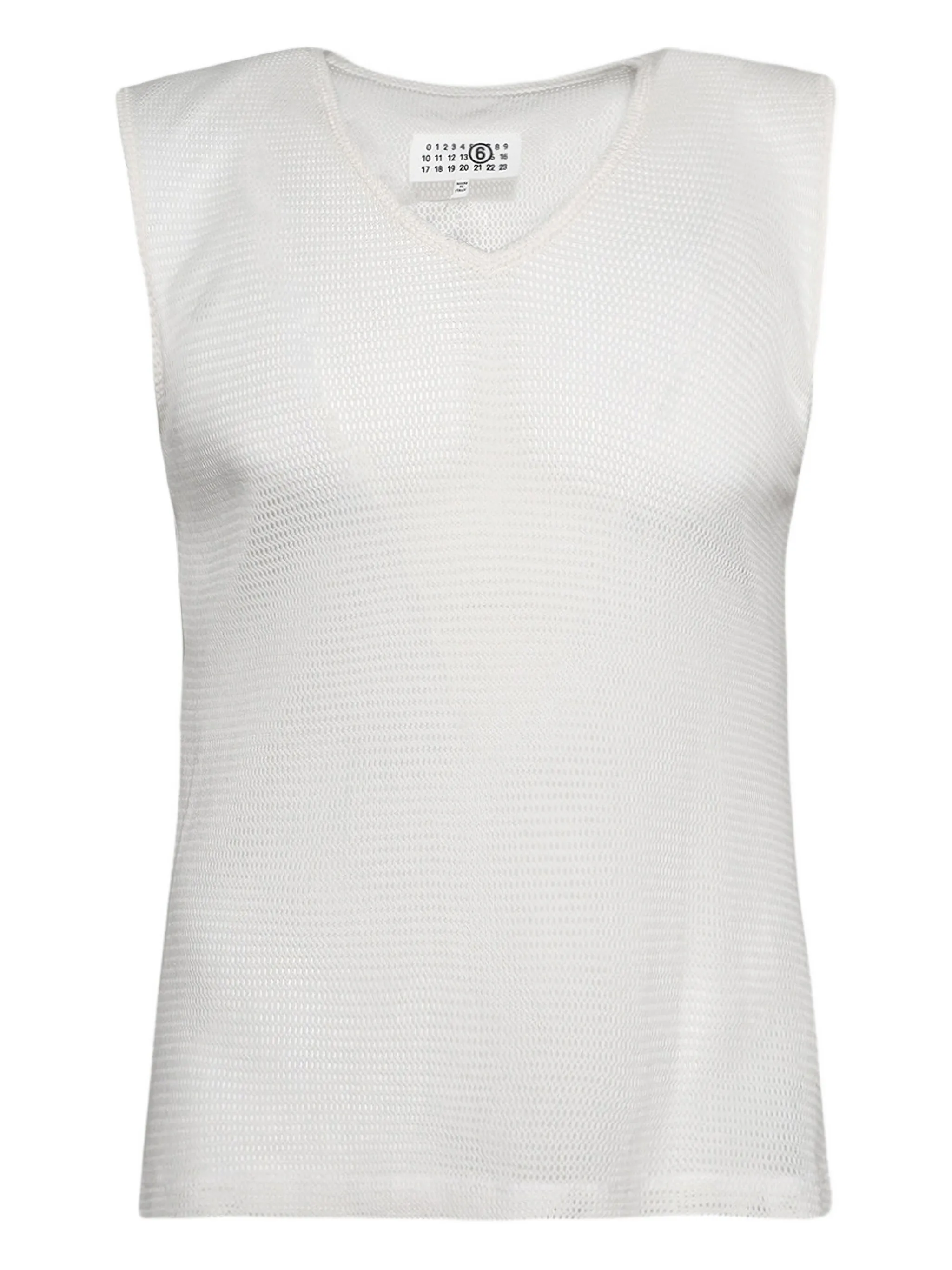 

Сетчатый топ без рукавов Mm6 Maison Margiela, белый