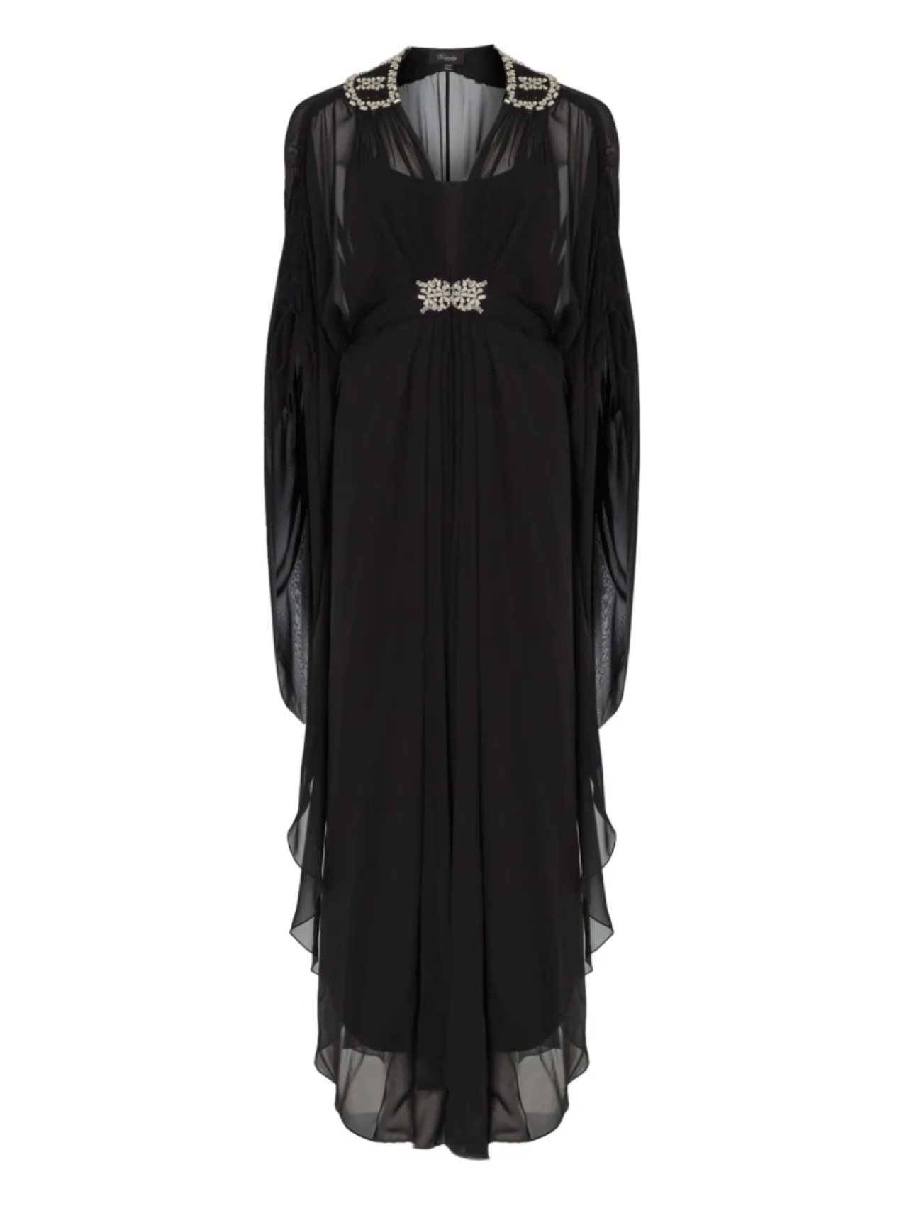 

Temperley London декорированное платье с рукавами-кейпом, черный