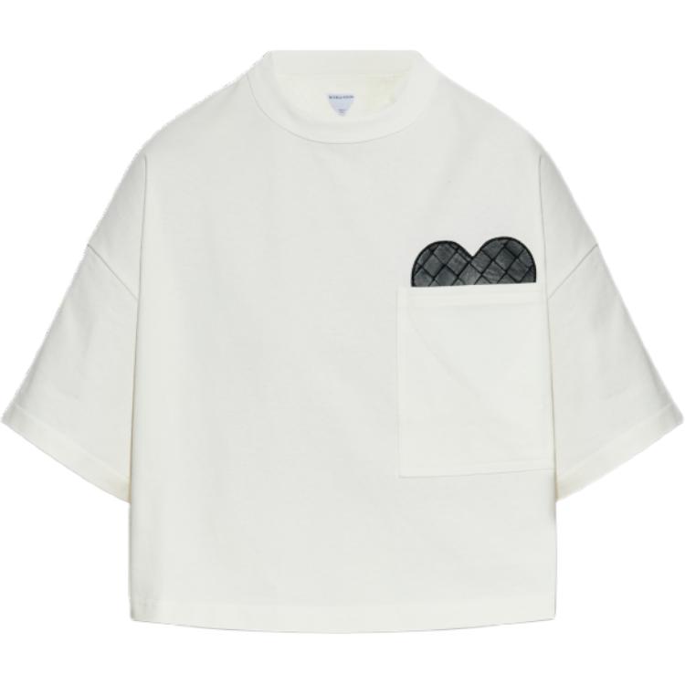 

Футболка кроп с детализацией в виде сердца Bottega Veneta, белый