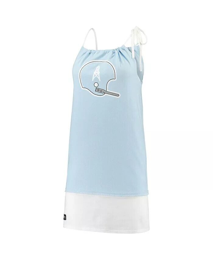 

Женское голубое рваное платье-майка в винтажном стиле Houston Oilers Refried Apparel, синий