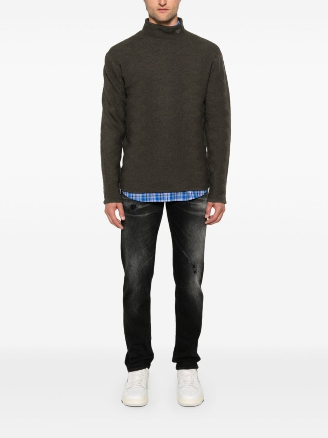 

Emporio Armani джинсы с нашивкой-логотипом, черный