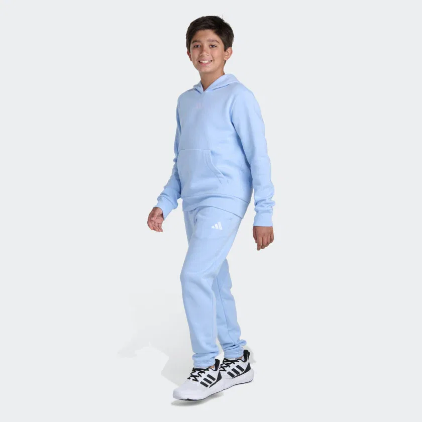 Детский комплект adidas Essentials из двух предметов: флисовая кофта с длинными рукавами и спортивные штаны, Glow Blue — фото 3