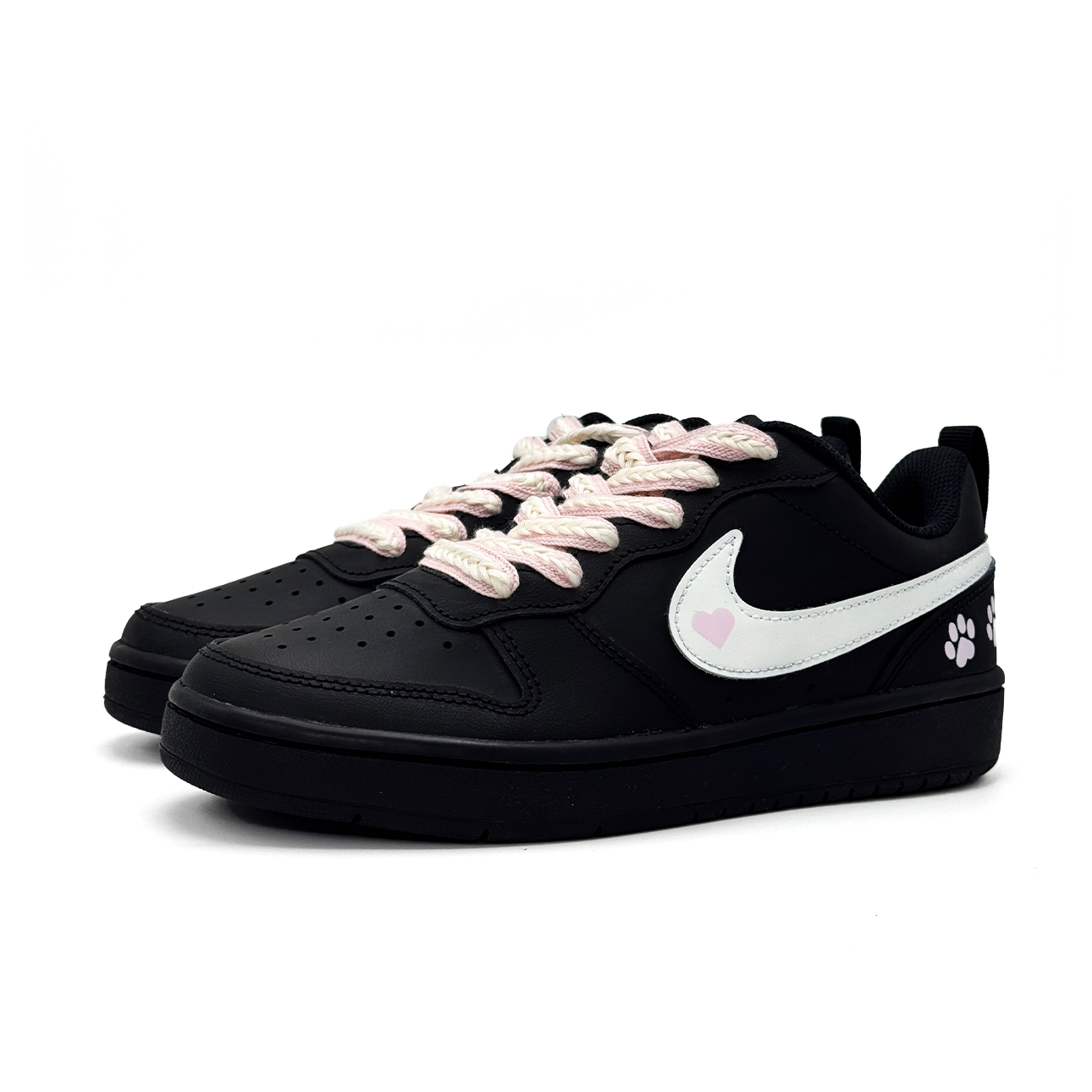 Nike Когти Court Borough Black Sugar Milk из синтетической кожи с принтом — фото 4
