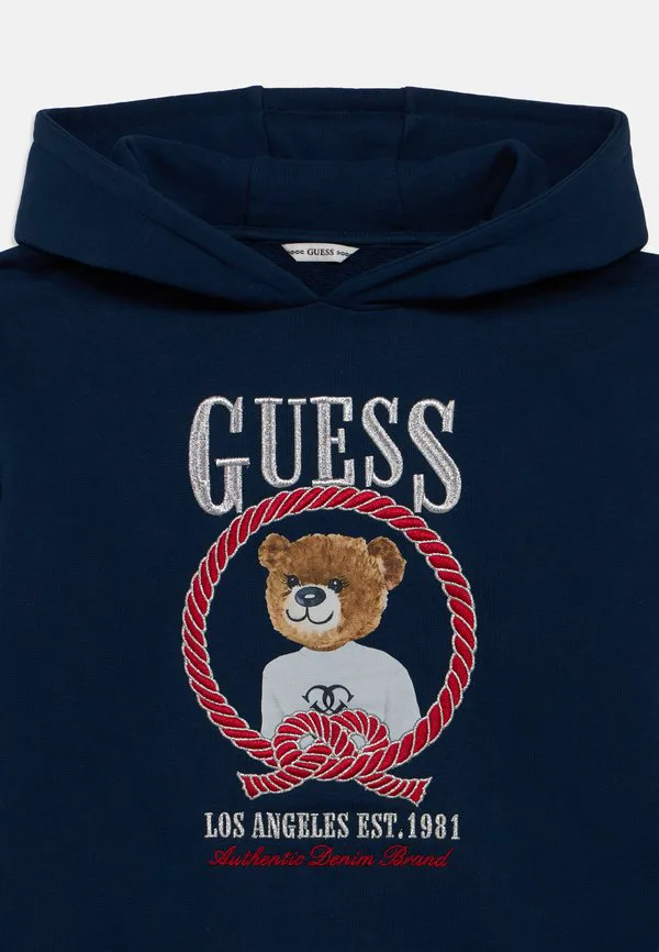 Детская спортивная толстовка с капюшоном Guess, Secret Blue — фото 3