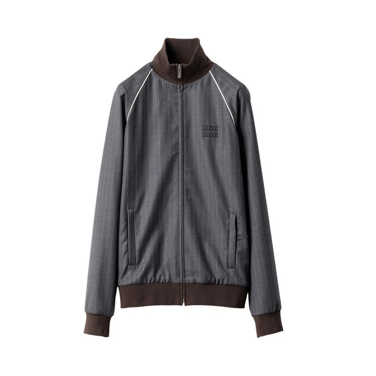 

Блузон Miu Miu Pinstripe Zipped Blouson, Slate Grey