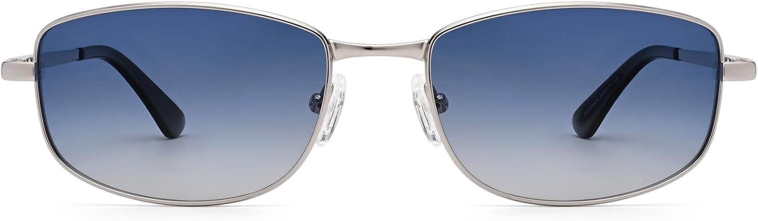 

Солнцезащитные очки Dollger Retro прямоугольной формы с поляризацией, для женщин и мужчин, защита от ультрафиолета UV400, винтажная металлическая оправа, классические модные очки для активного отдыха 90-х годов, Silver