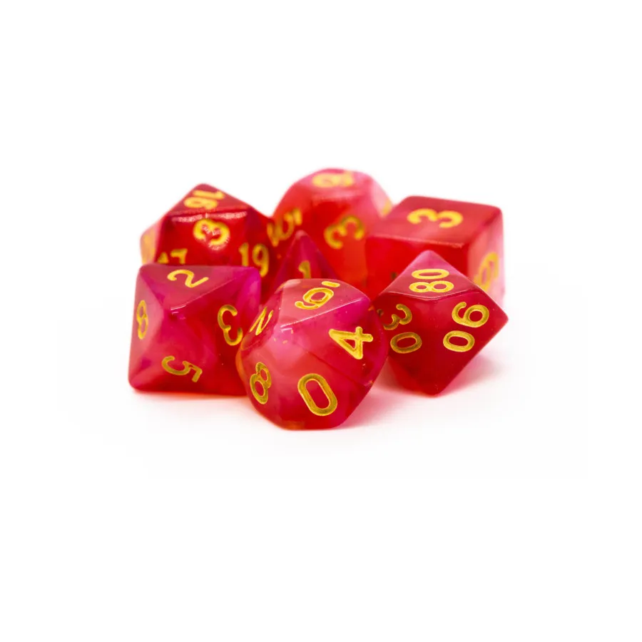 

Poly Set Красный с золотом (7), Acrylic-Resin Dice - Nebula