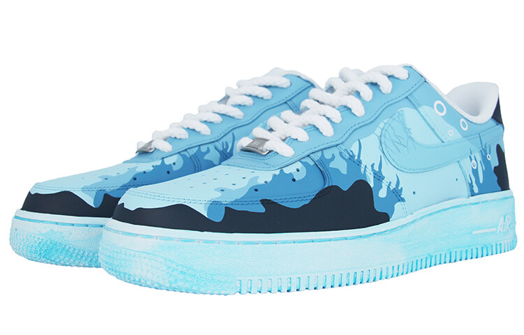 

Кроссовки Nike Air Force 1 Skateboarding Shoes Women's Low-top Blue, голубой, Синий, Кроссовки Nike Air Force 1 Skateboarding Shoes Women's Low-top Blue, голубой
