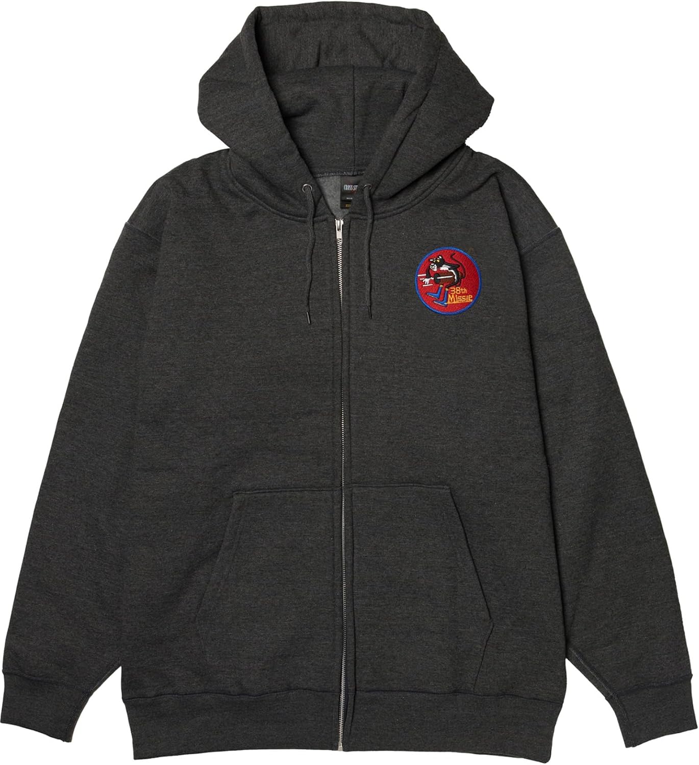 

Толстовка с капюшоном в стиле F, нашивка с гербом армии США, флисовая подкладка, толстовка на молнии, цвет угольно-серый F-Style