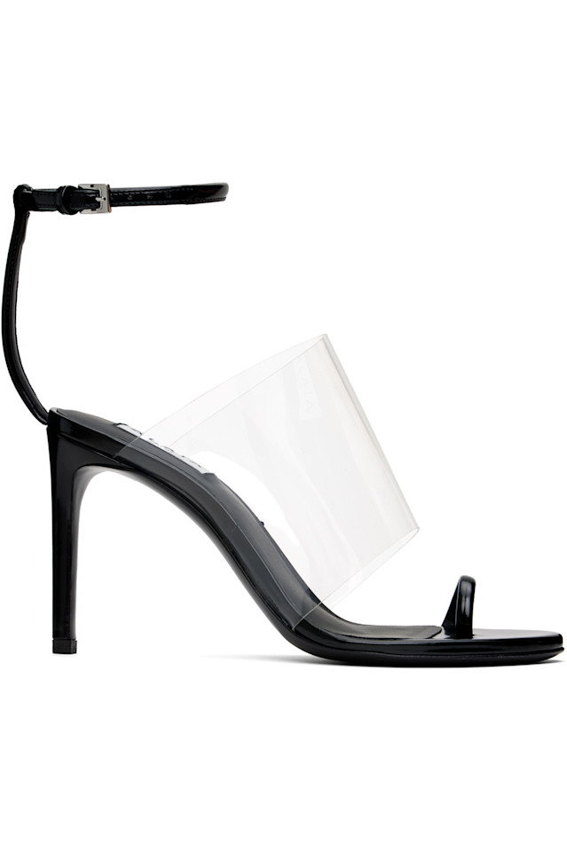 Асимметричные босоножки на каблуке Alaïa, цвет noir