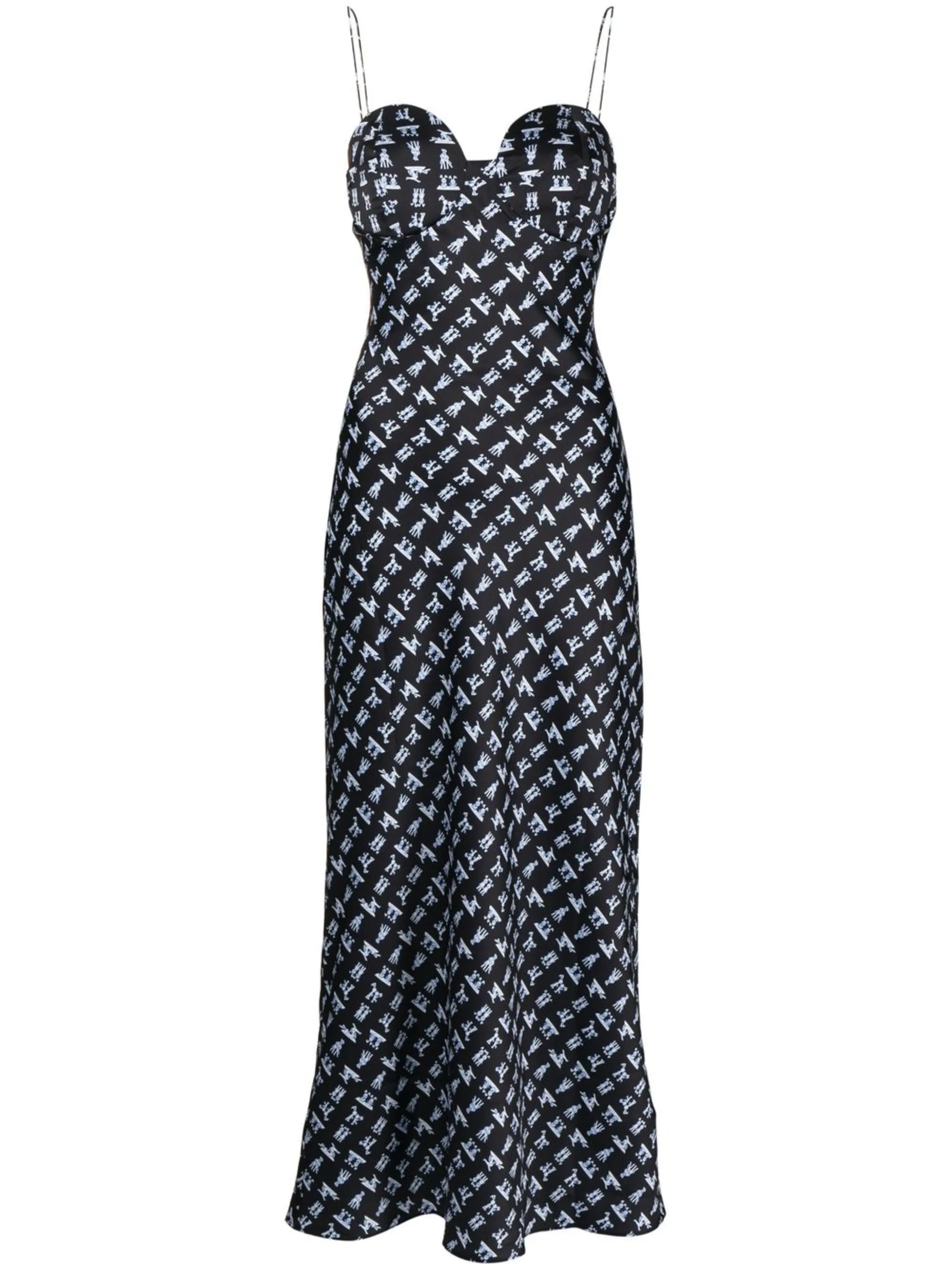 

Платье-комбинация с принтом Natasha Zinko, черный