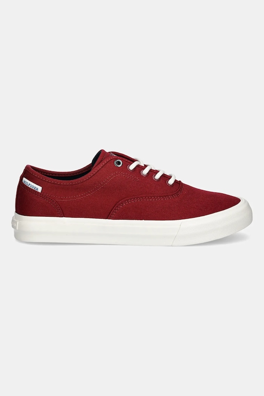Кроссовки TH HI VULC LOW OXFORD TWILL Tommy Hilfiger, бордовый — фото 2