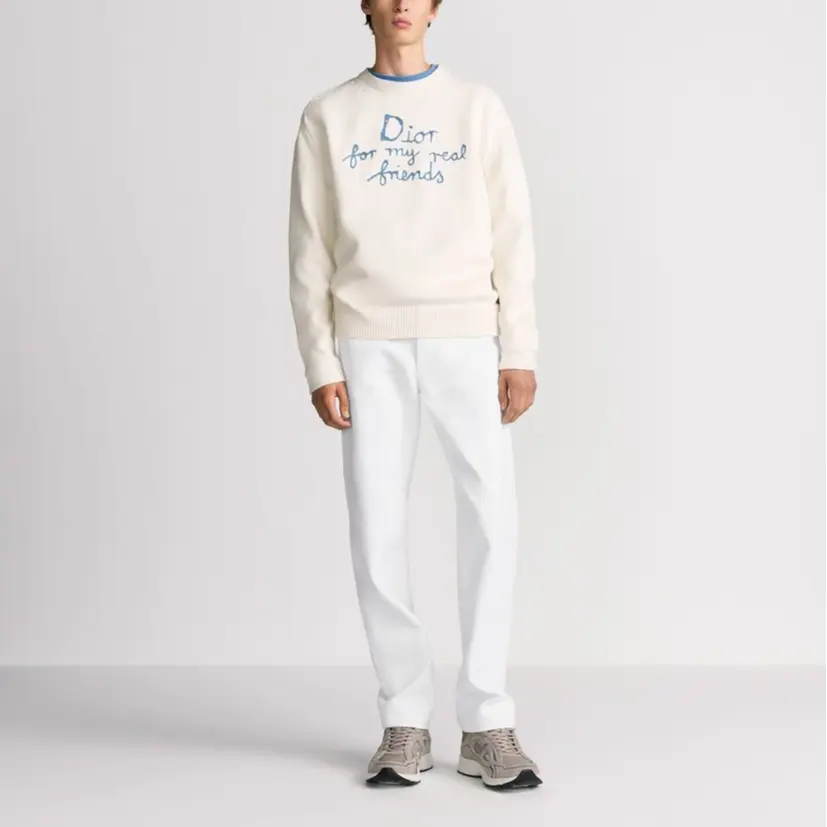 Толстовка с логотипом Homme вязка DIOR, белый — фото 3