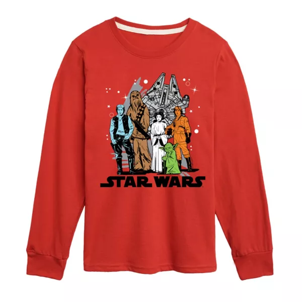 

Футболка с длинным рукавом и принтом для мальчиков 8-20 лет Star Wars, красный