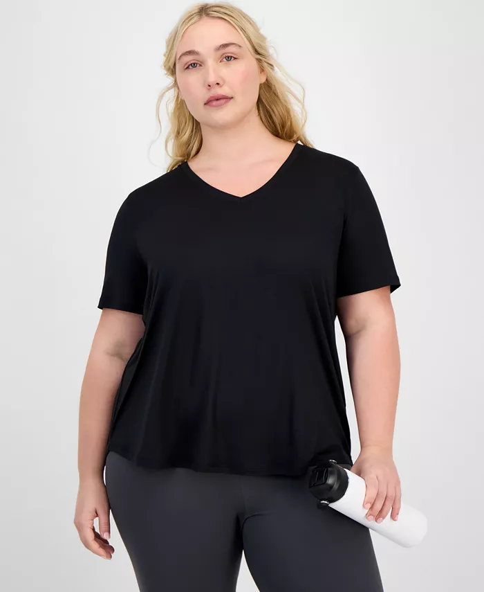 

Футболка активная однотонная базового кроя Plus Size ID Ideology, черный