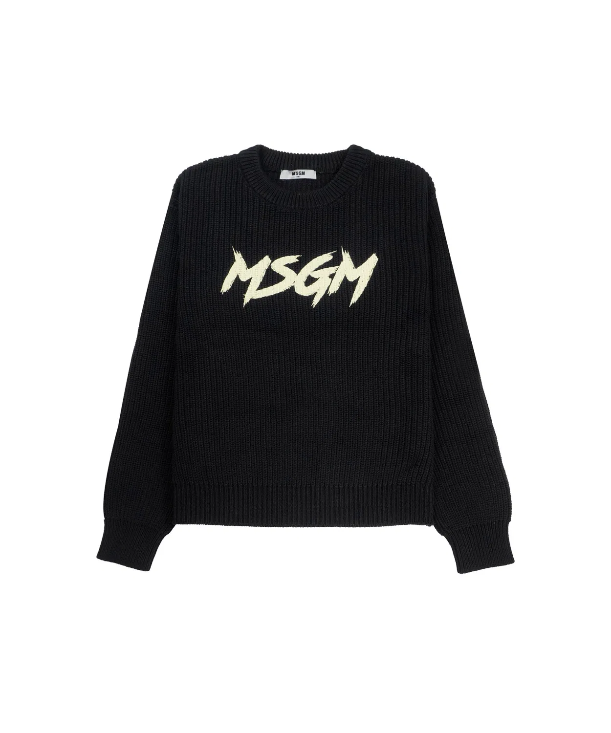 Свитер MSGM Kids с граффити-логотипом, хлопок, чёрный