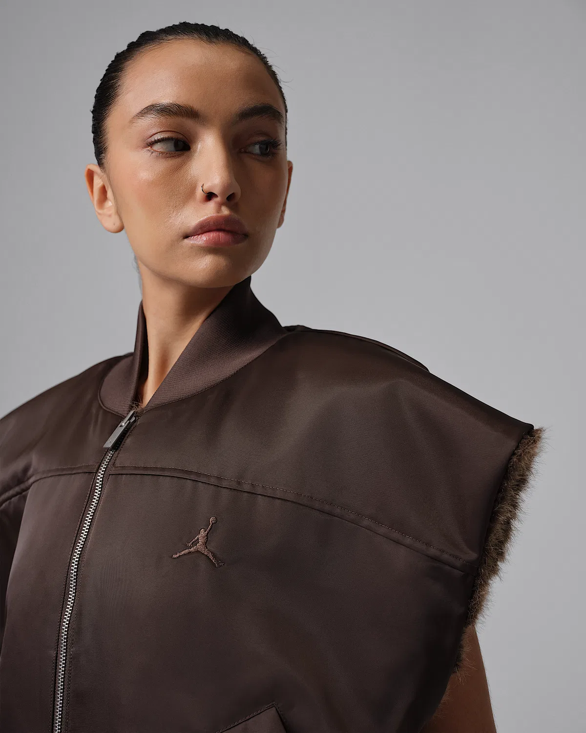 Женский двусторонний жилет Jordan Flight, Baroque Brown/British Khaki/Baroque Brown — фото 3