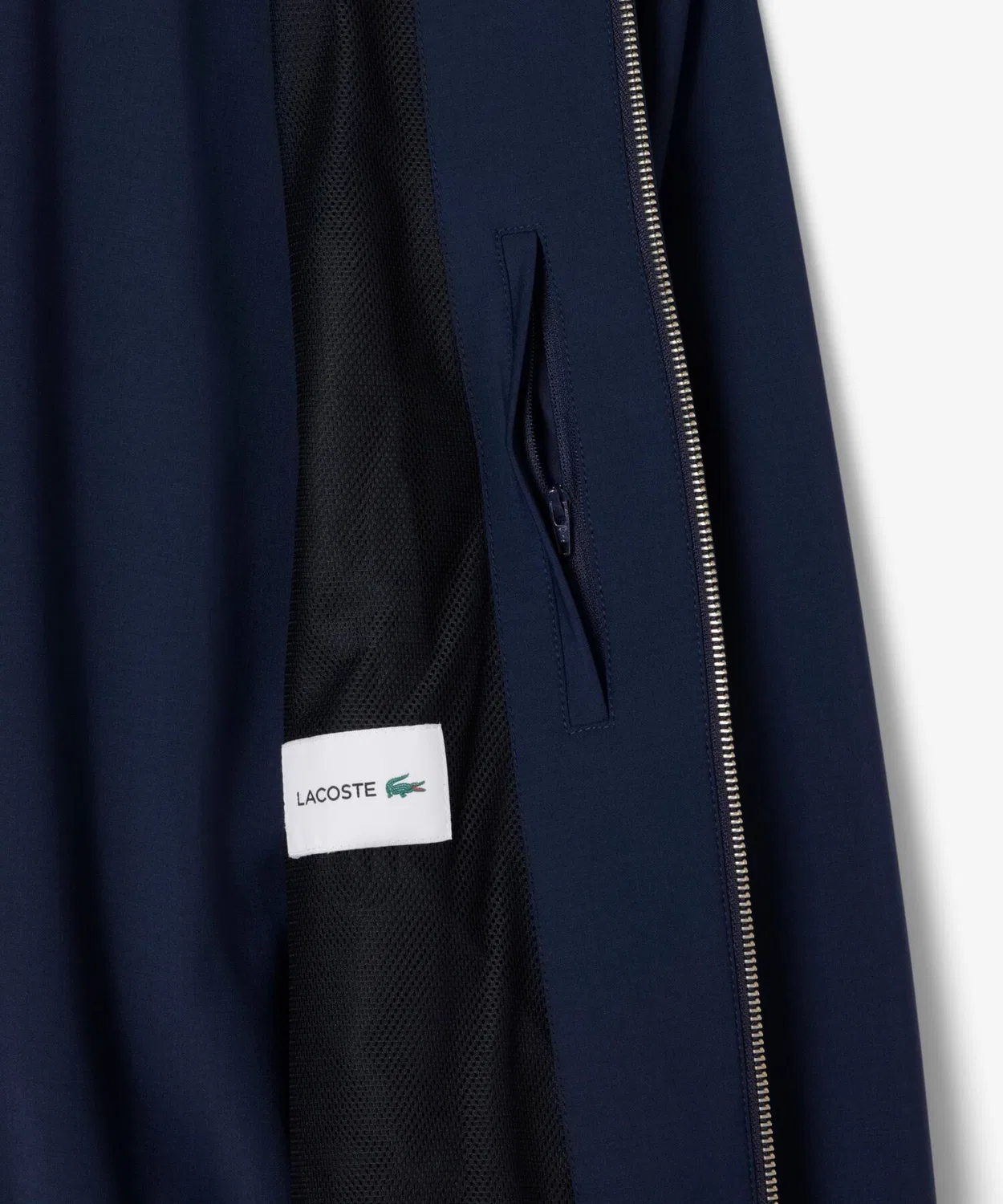 Куртка-бомбер Lacoste Синяя из шерстяного фланеля с молнией — фото 4