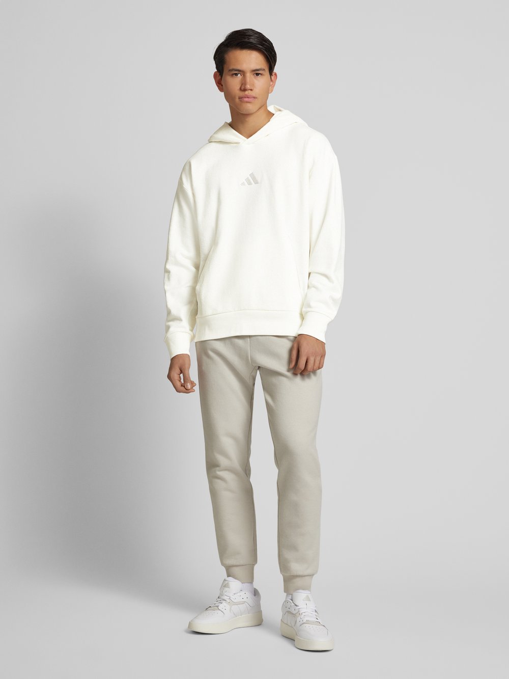 

Толстовка с капюшоном и фактурным рисунком ADIDAS SPORTSWEAR, кремовый