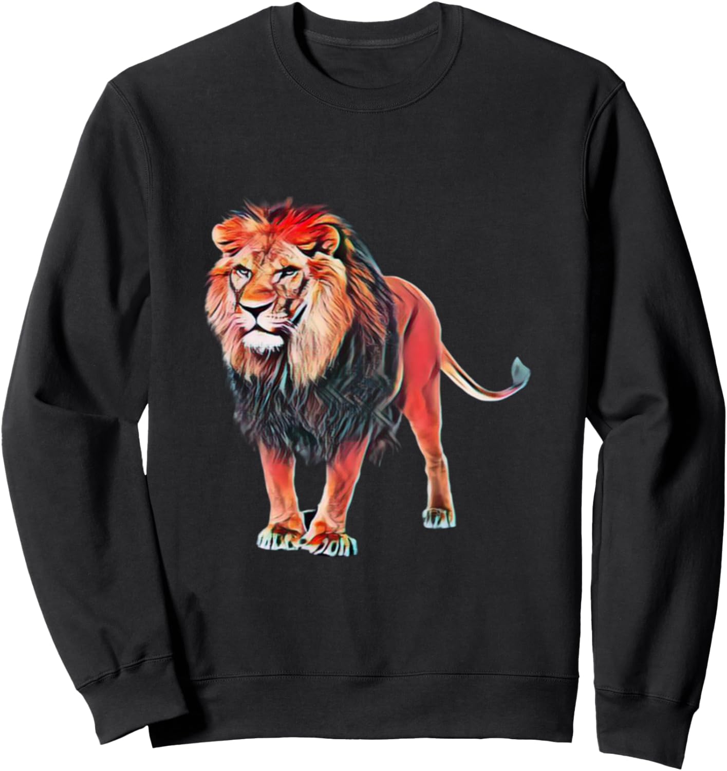 

Львиный мотив, Львы, Большие Кошки, Хищники, Толстовка со львом Lion Big Cat Predator Gift Christmas - Birthday, черный