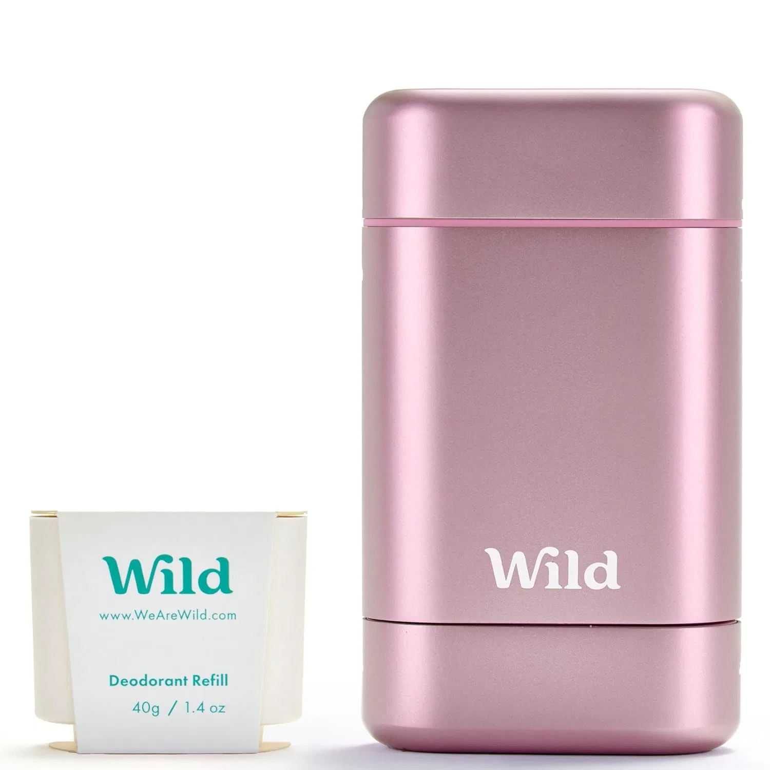 Многоразовый натуральный дезодорант Wild с розовым футляром и ароматом Fresh Cotton & Sea Salt Wild