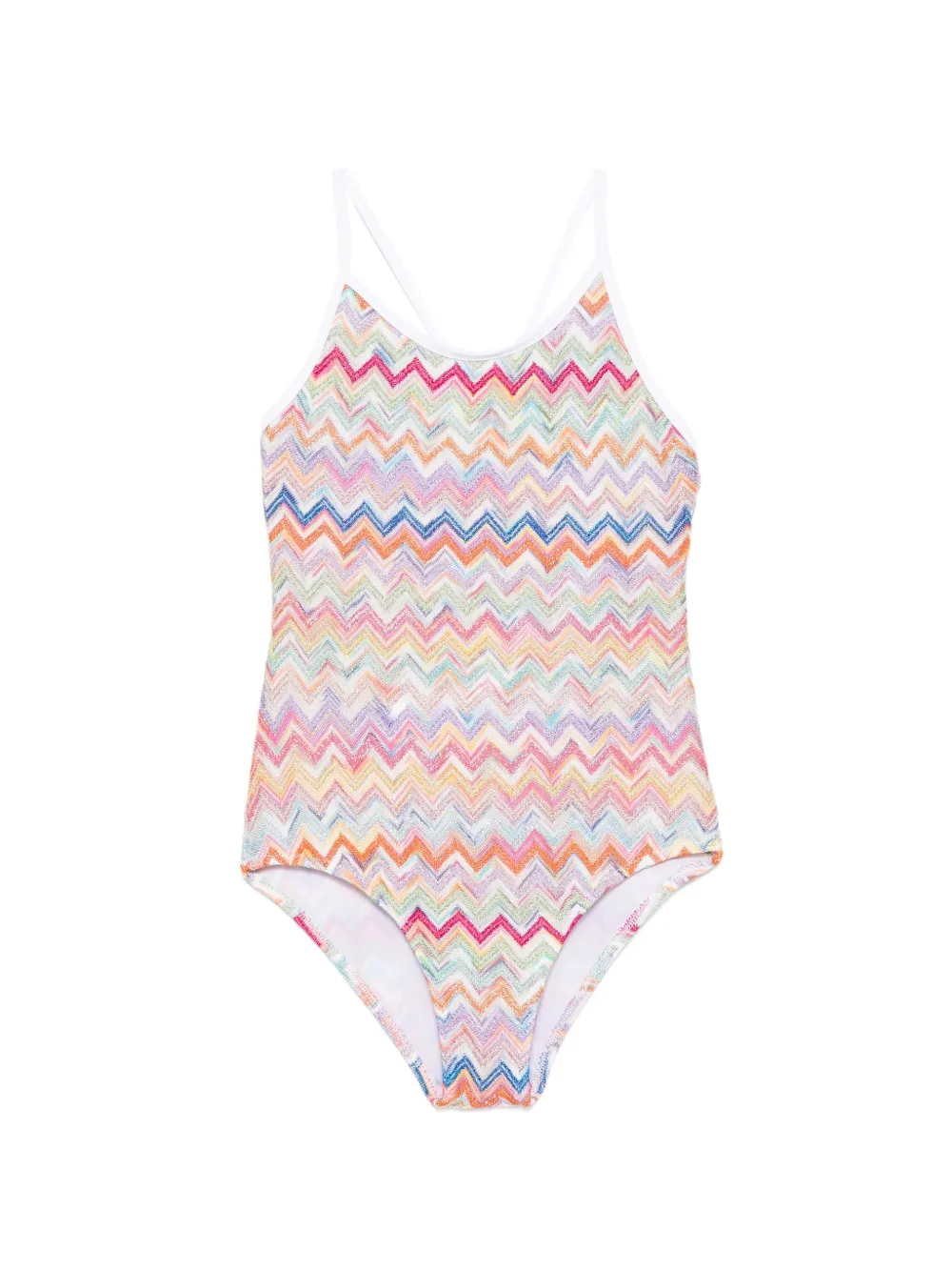 Купальник с зигзагообразным узором Missoni Kids, розовый