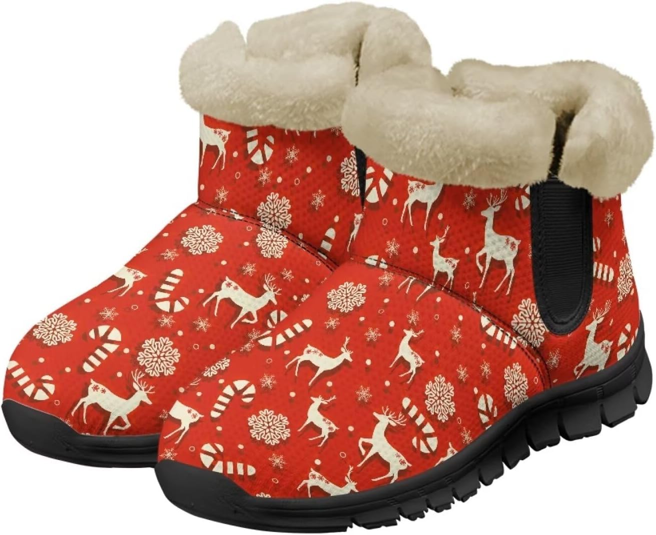 

Мужские зимние ботинки Spowatriy, водонепроницаемые, на щиколотку, теплые зимние ботинки для женщин, модные ботильоны, Christmas Deer
