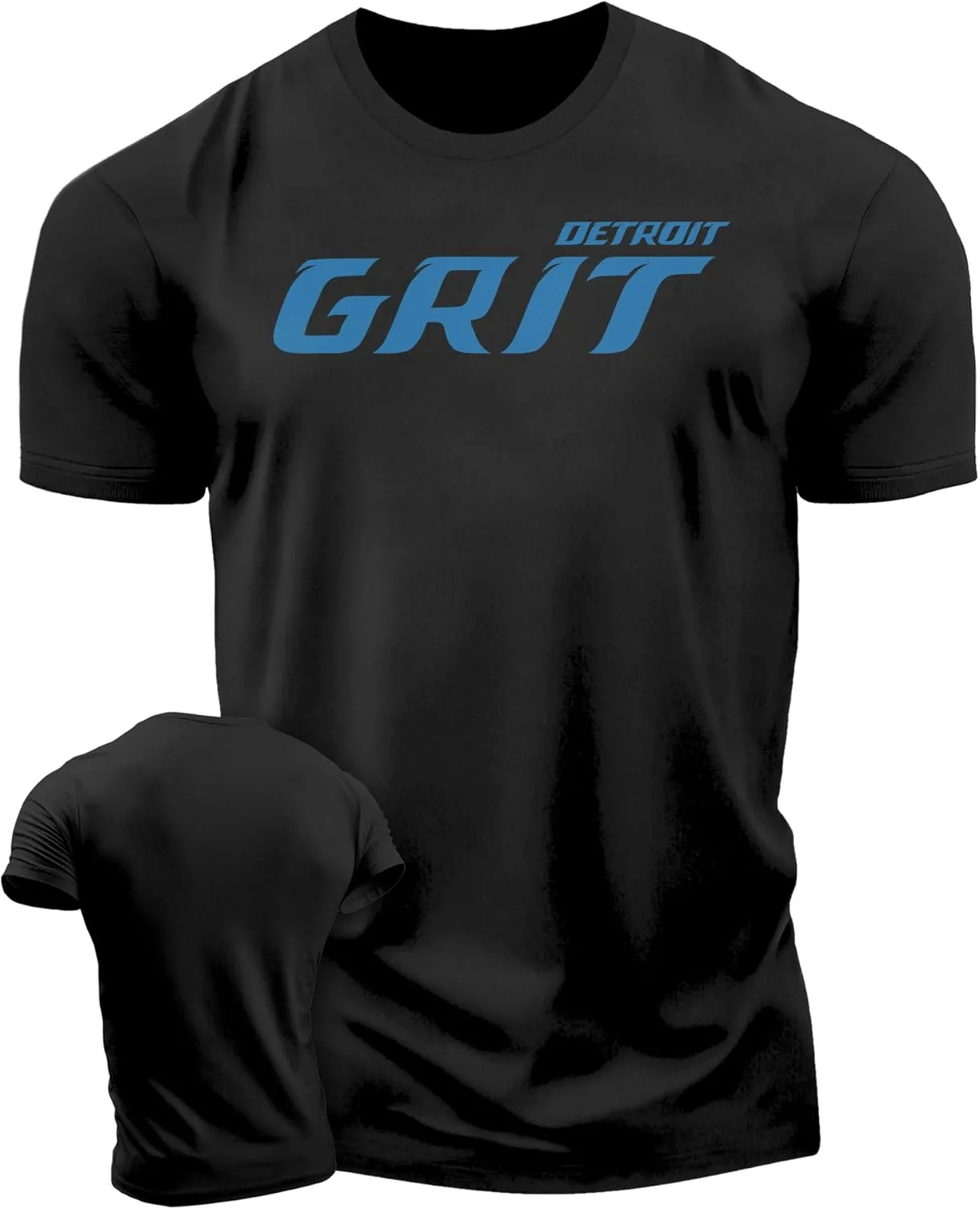 Футболка Detroit Grit для мужчин, спортивная для бега и тренировок с коротким рукавом Generic, черный