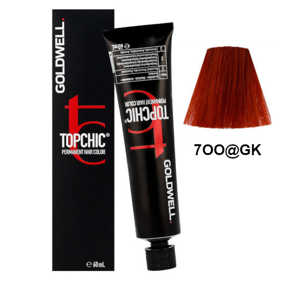 

Goldwell Topchic 7OO@GK Перманентная краска для волос - цвет: насыщенный оранжевый, медно-золотой 60мл