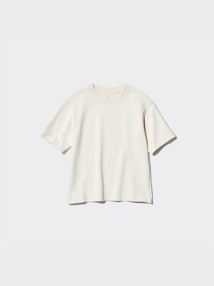 Футболка airism из хлопка с круглым вырезом Uniqlo, цвет 00 белый — фото 4