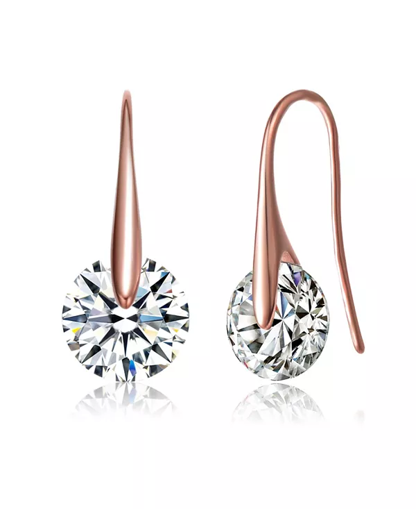 

Стильные серьги для вечеринок из стерлингового серебра с подвижными кубическими цирконами Genevive, pink