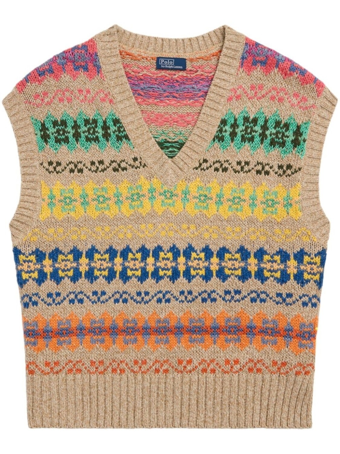 

Polo Ralph Lauren джемпер с короткими рукавами и узором, нейтральный цвет