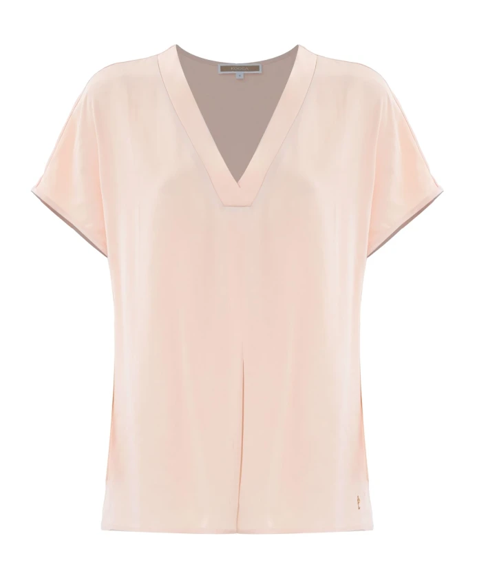

Минималистичная блузка из вискозы с v образным вырезом Kocca, розовый